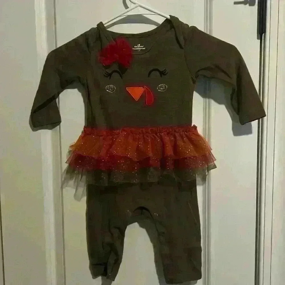 Thanksgiving Way to Celebrate Onesie 12 month Outfit Turkey Tutu 🦃